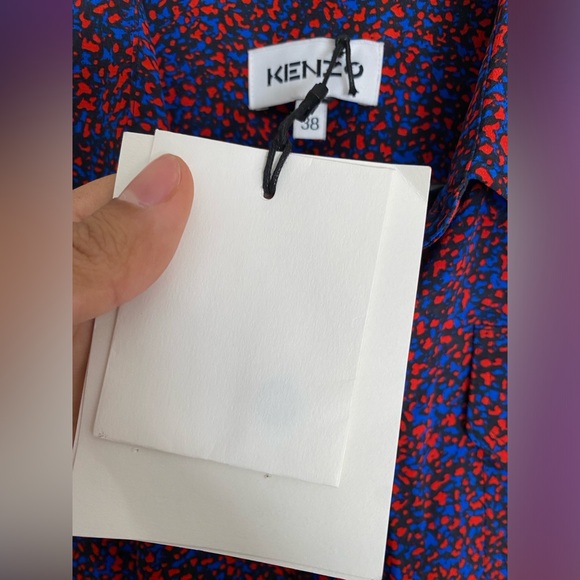 Kenzo Belted Silk Dress Micro Camo Pockets - Picture 13 of 16